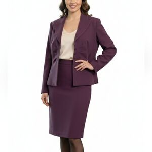 Kasper Purple Pencil Skirt & Blazer Suit Women's Plus Size 16